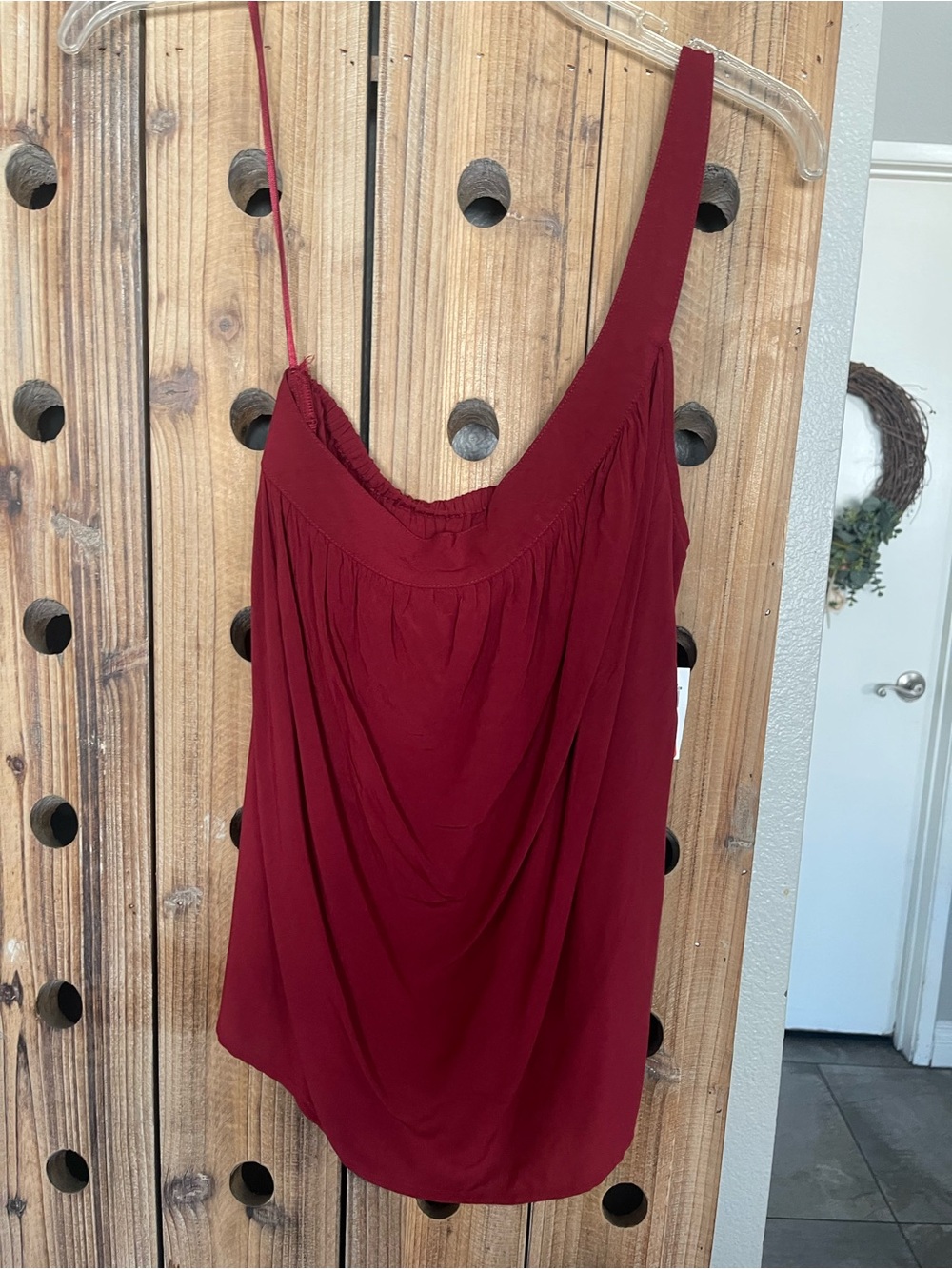 Old Navy Wine One-Shoulder Tank Top